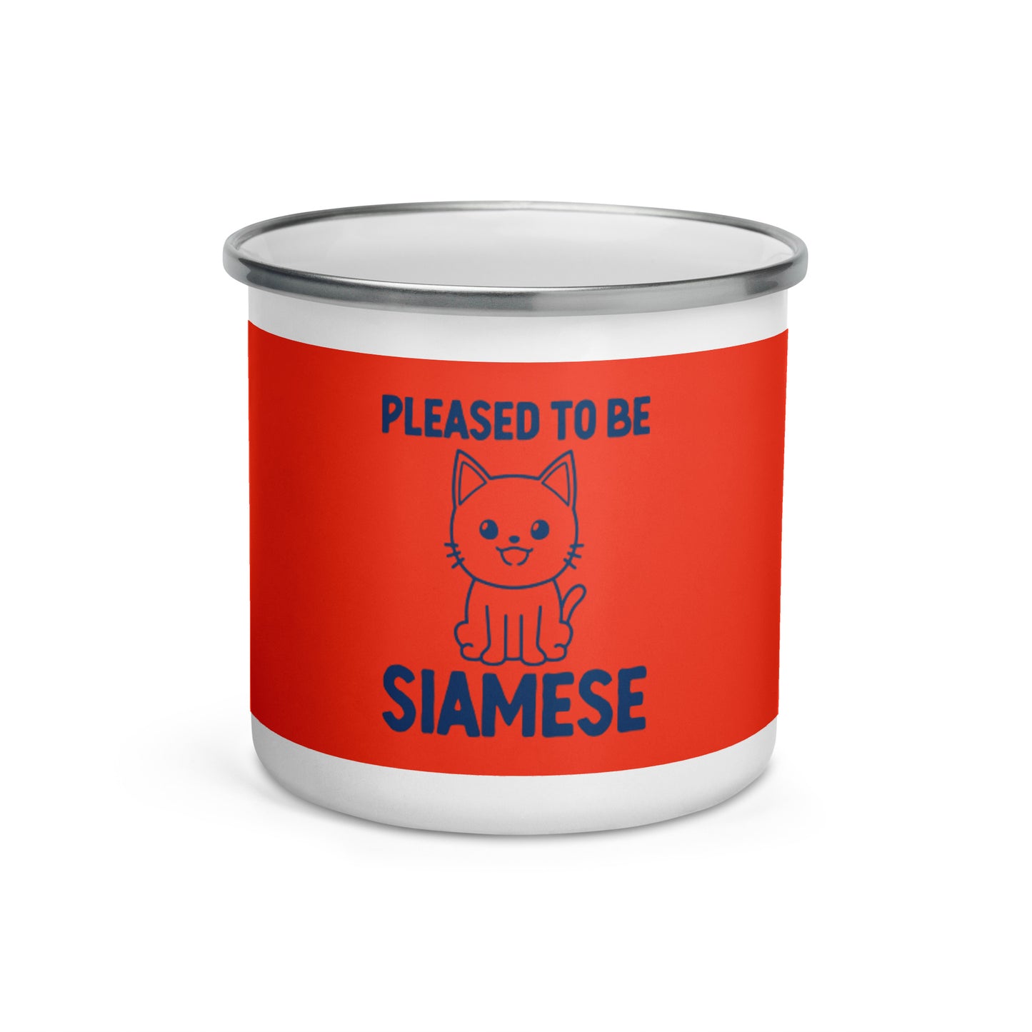 Pleased To Be Siamese Enamel Mug