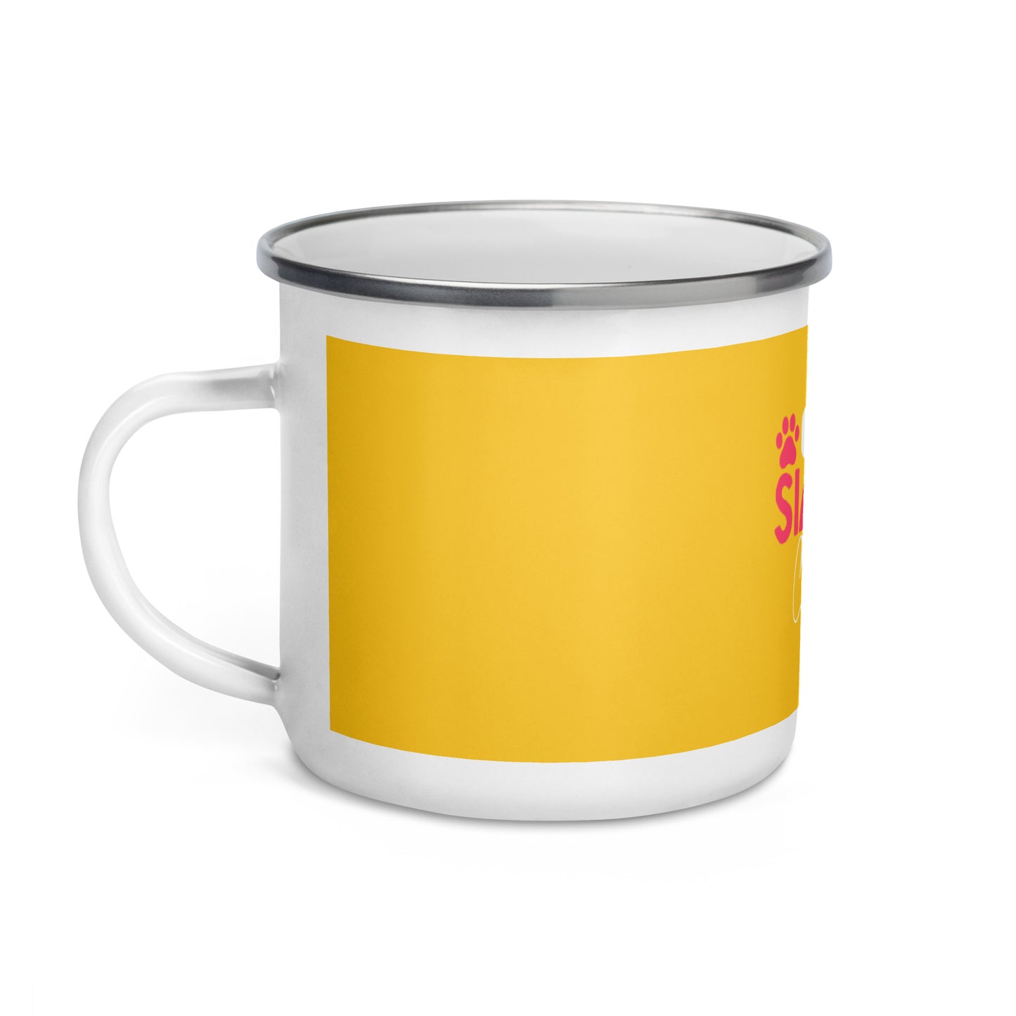 Crazy Siamese Cat Girl Enamel Mug