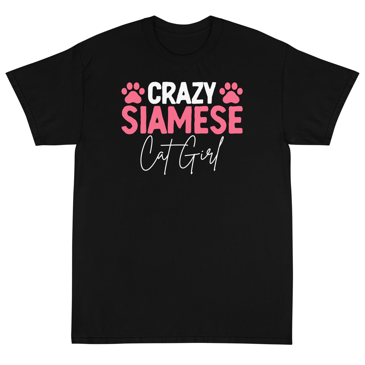 Crazy Siames Cat Girl Short Sleeve T-Shirt