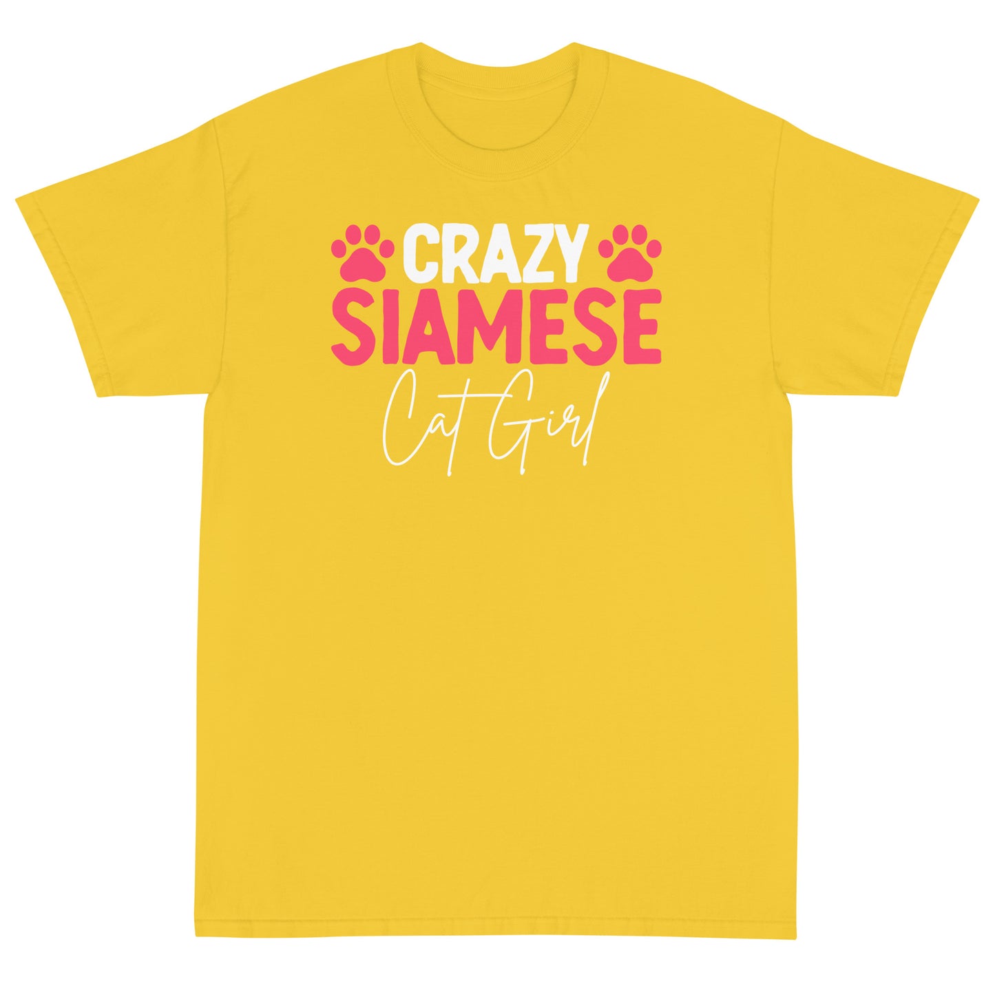 Crazy Siames Cat Girl Short Sleeve T-Shirt