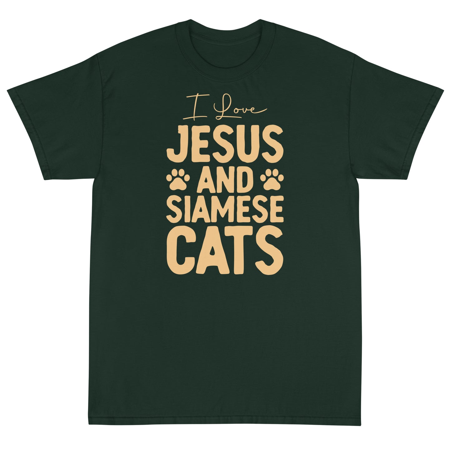 I Love Jesus And Siamese Cats Short Sleeve T-Shirt