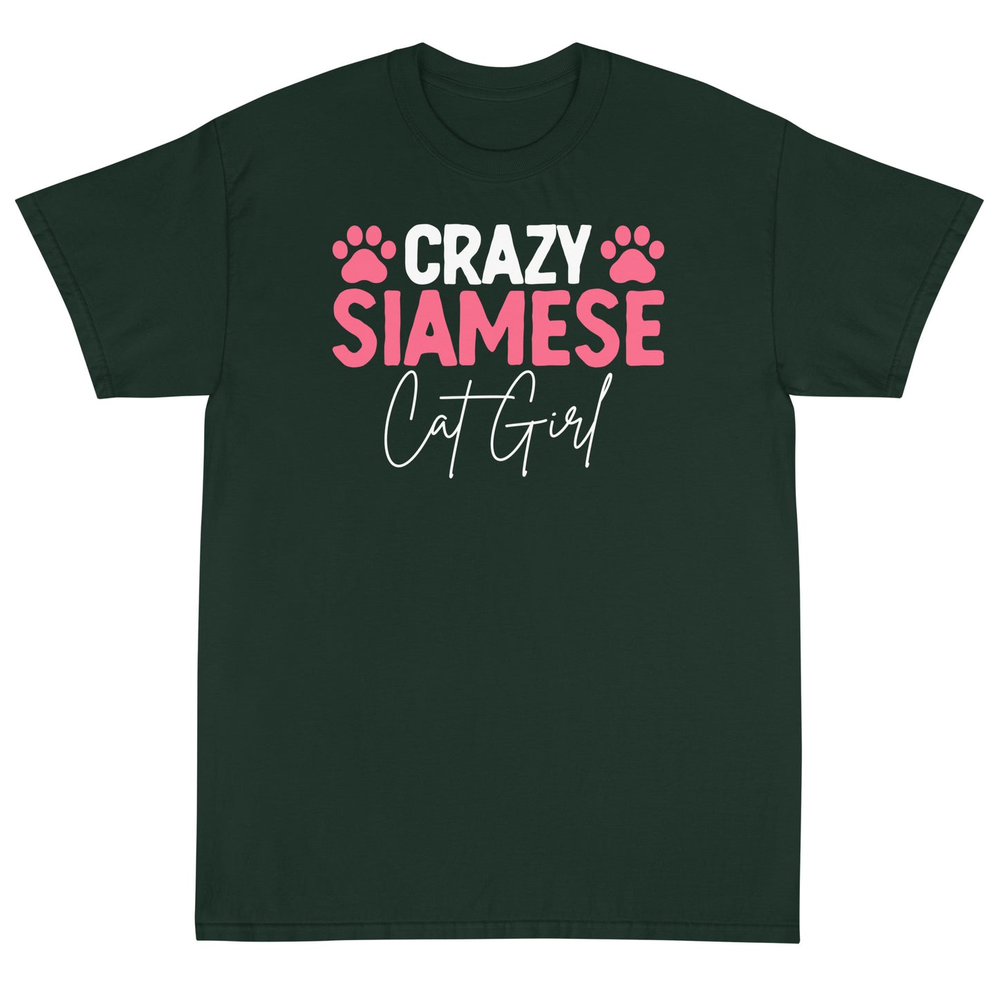 Crazy Siames Cat Girl Short Sleeve T-Shirt