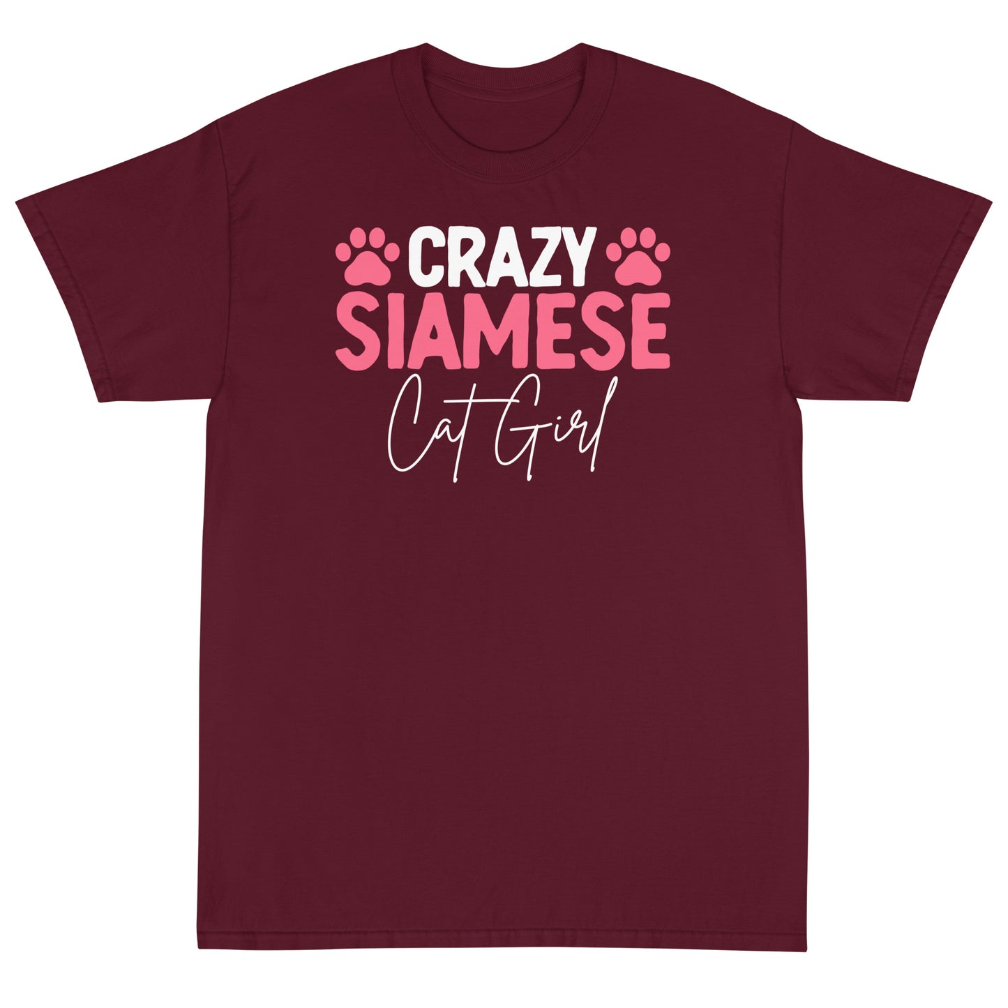 Crazy Siames Cat Girl Short Sleeve T-Shirt