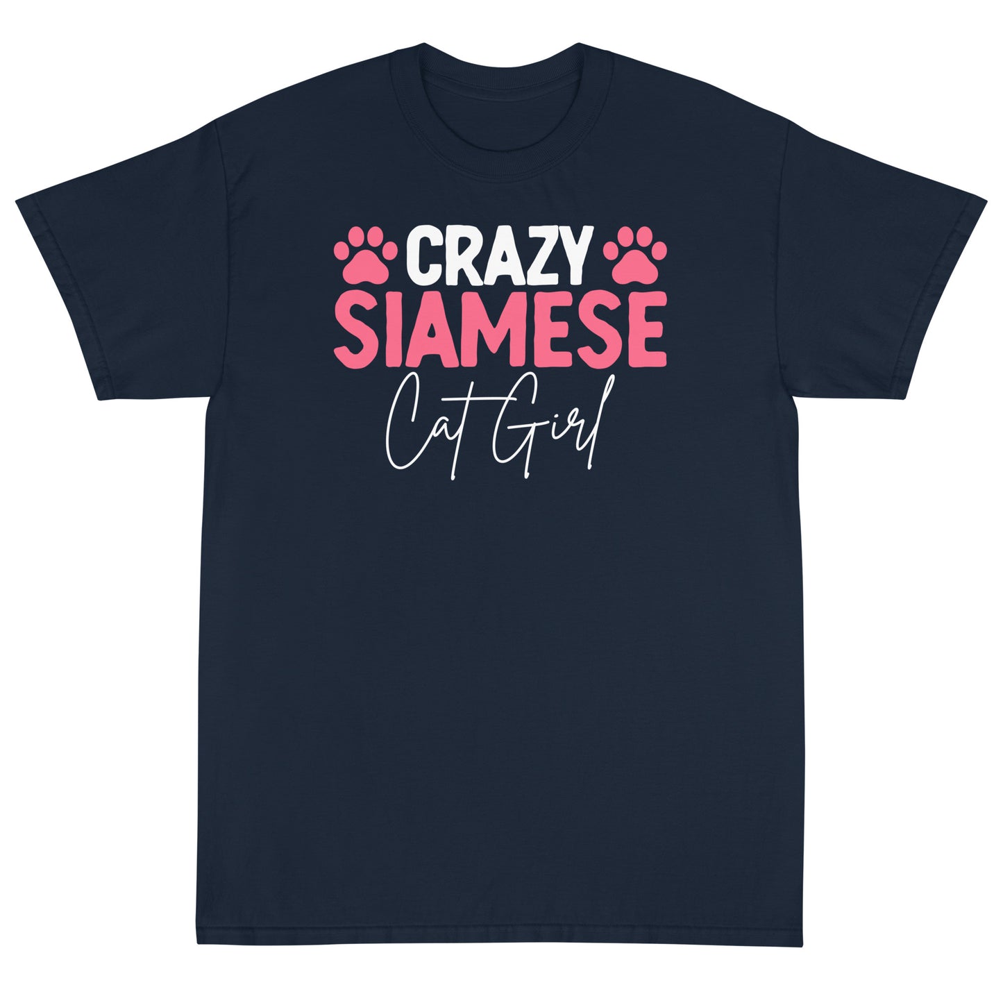 Crazy Siames Cat Girl Short Sleeve T-Shirt