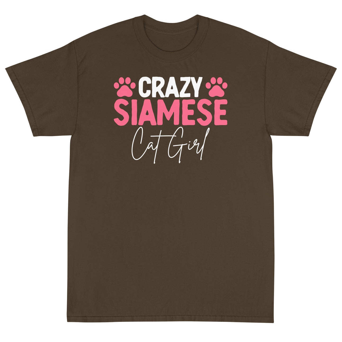 Crazy Siames Cat Girl Short Sleeve T-Shirt