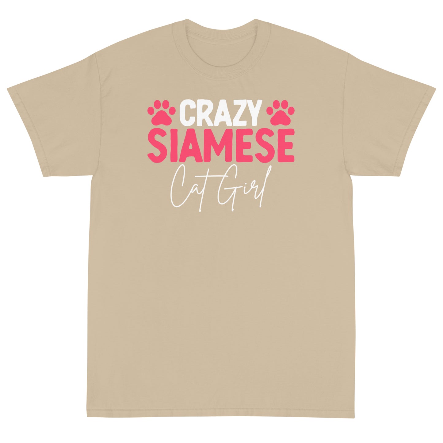 Crazy Siames Cat Girl Short Sleeve T-Shirt
