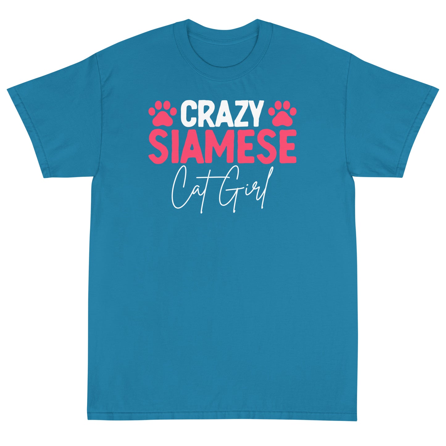 Crazy Siames Cat Girl Short Sleeve T-Shirt