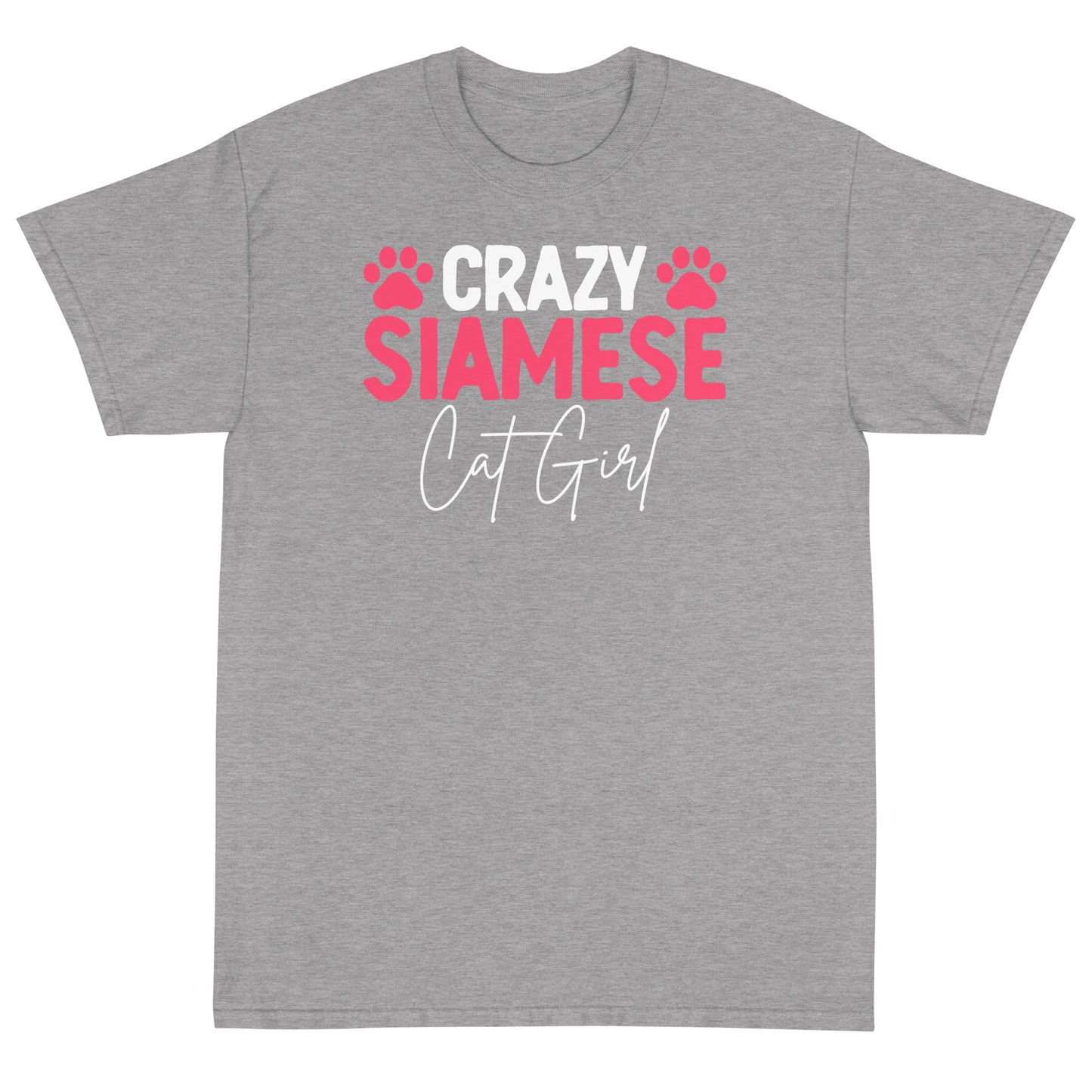 Crazy Siames Cat Girl Short Sleeve T-Shirt