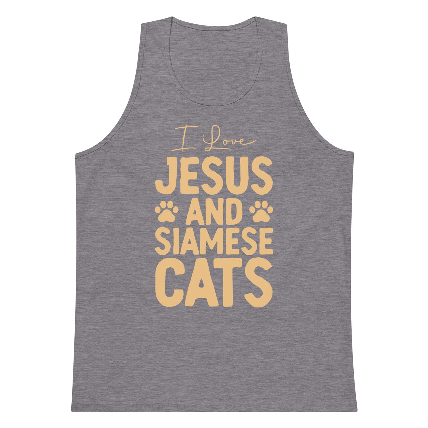 I Love Jesus And Siamese Cats Men’s premium tank top