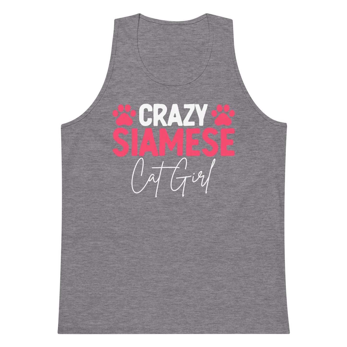 Crazy Siamese Cat Girl Men’s premium tank top