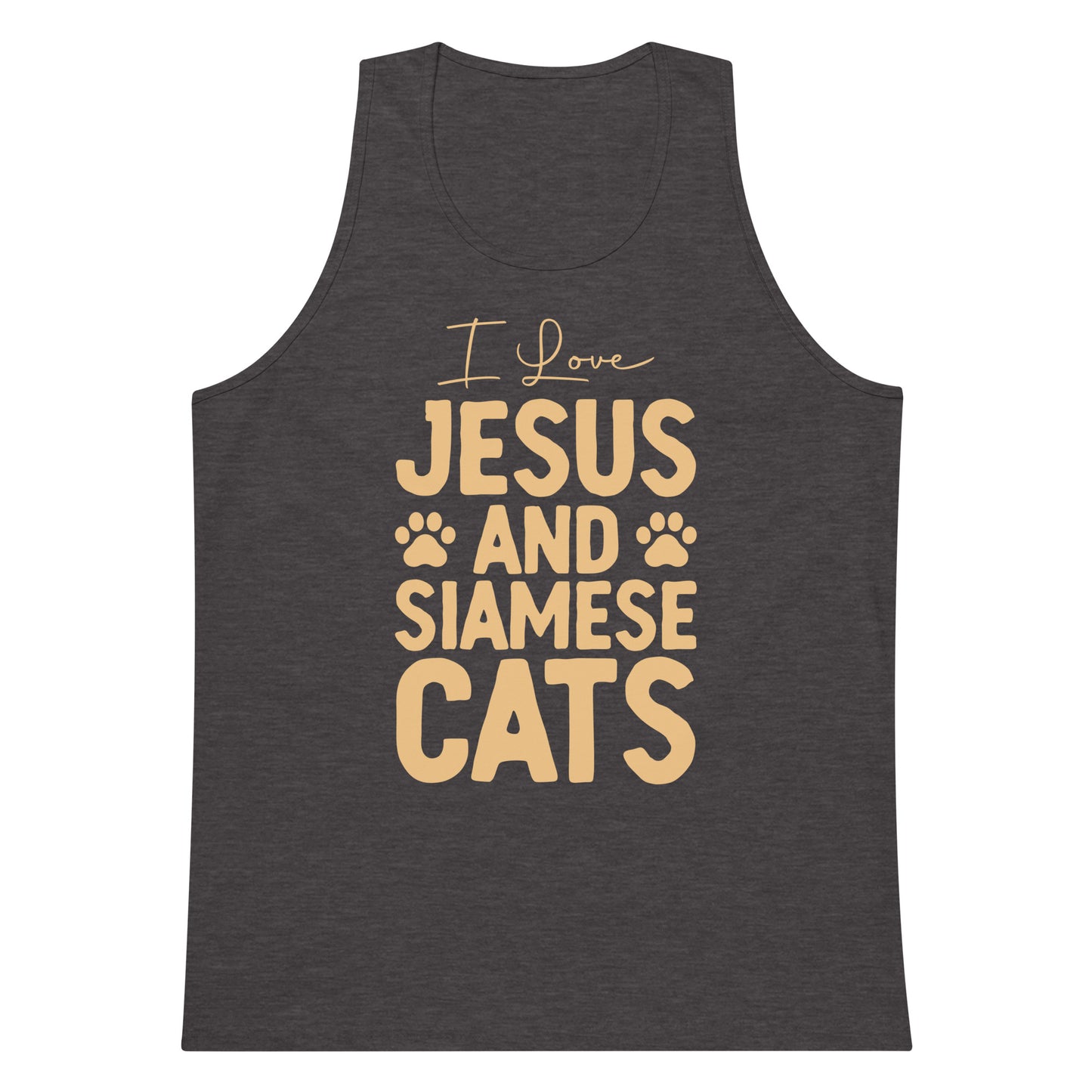 I Love Jesus And Siamese Cats Men’s premium tank top