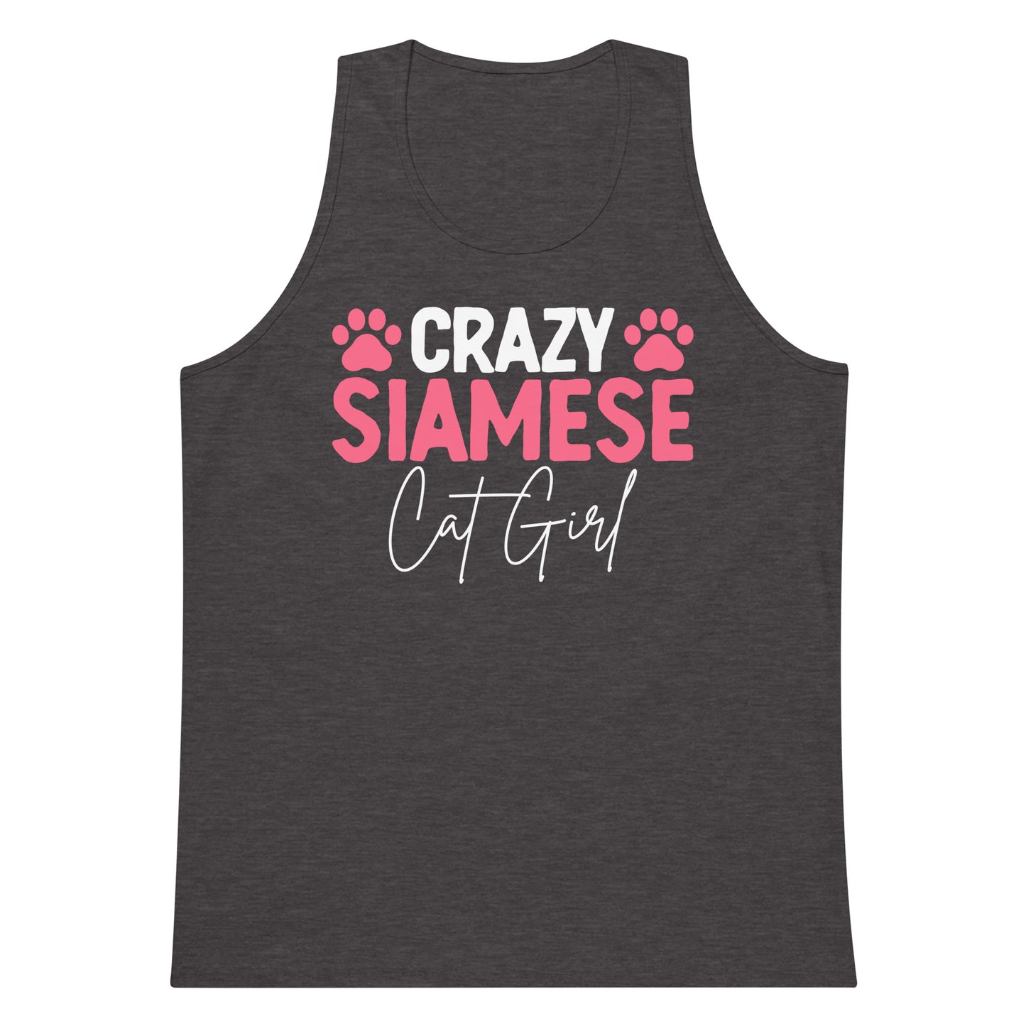 Crazy Siamese Cat Girl Men’s premium tank top
