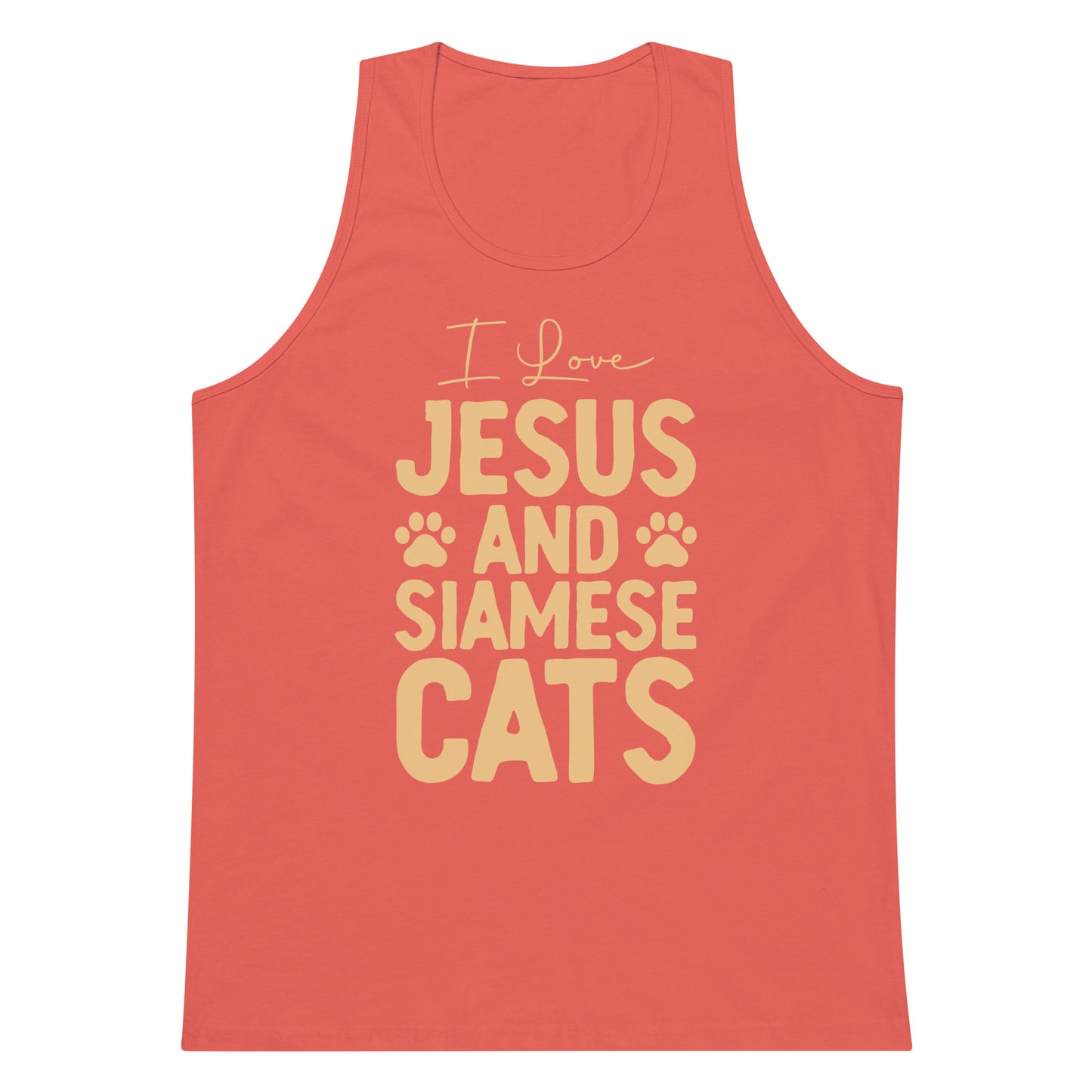 I Love Jesus And Siamese Cats Men’s premium tank top