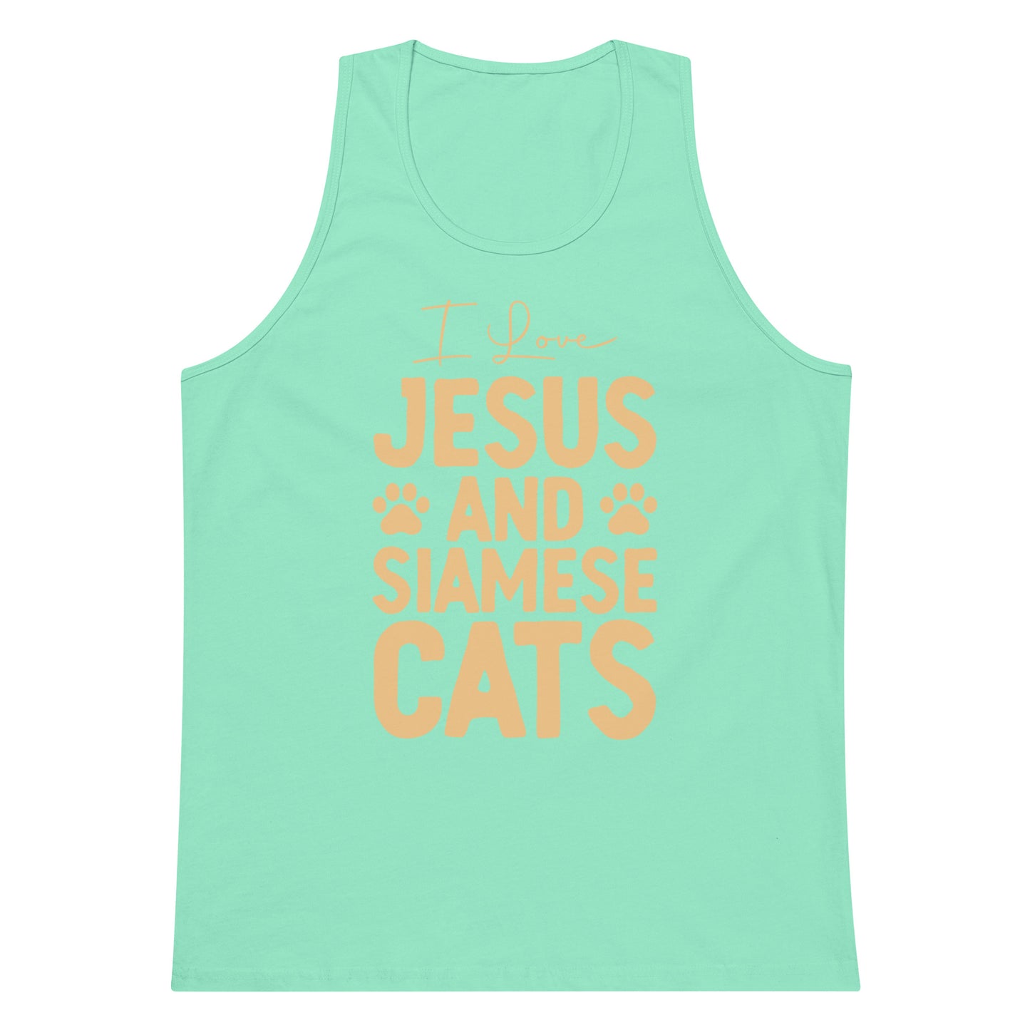 I Love Jesus And Siamese Cats Men’s premium tank top