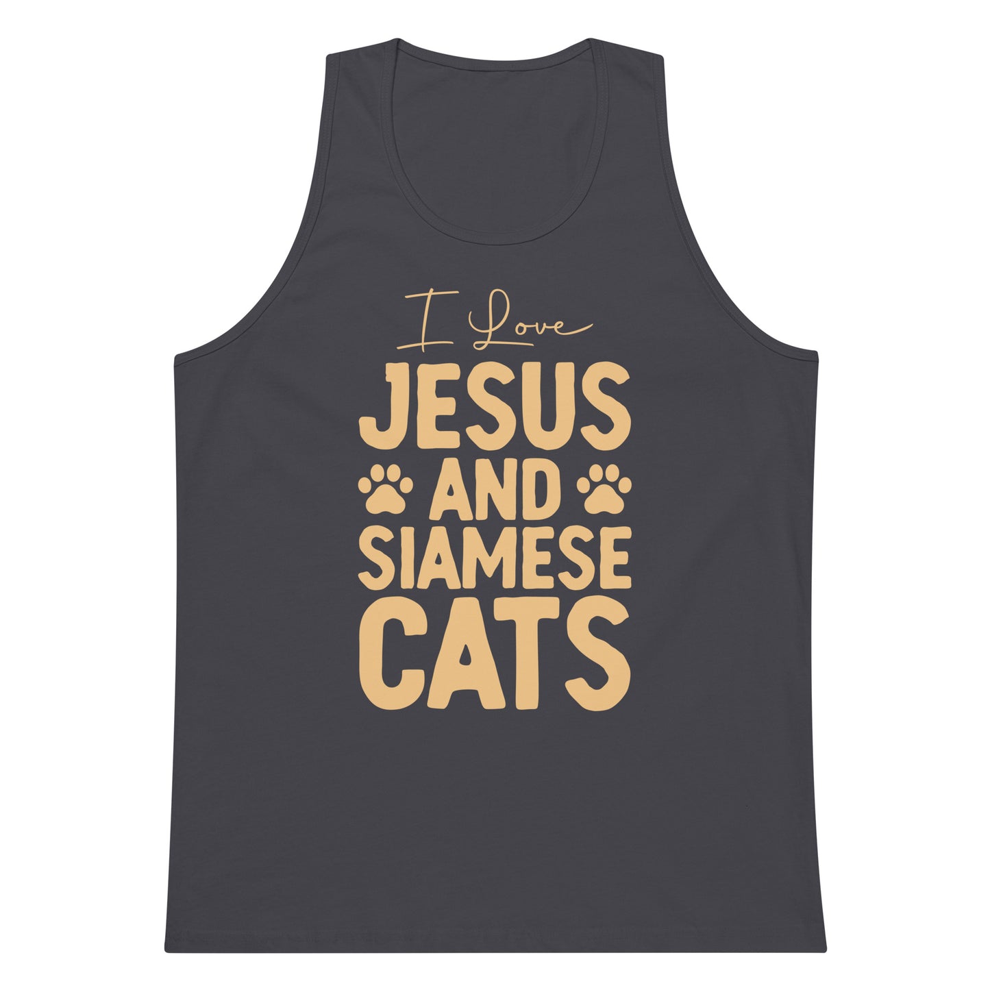 I Love Jesus And Siamese Cats Men’s premium tank top
