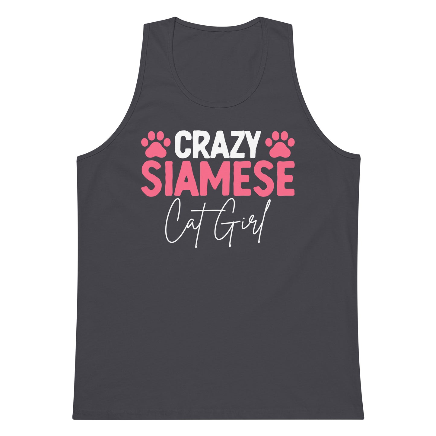Crazy Siamese Cat Girl Men’s premium tank top