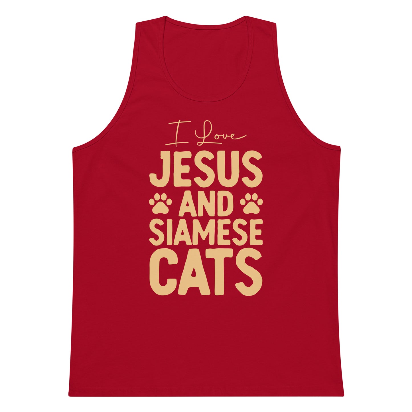 I Love Jesus And Siamese Cats Men’s premium tank top