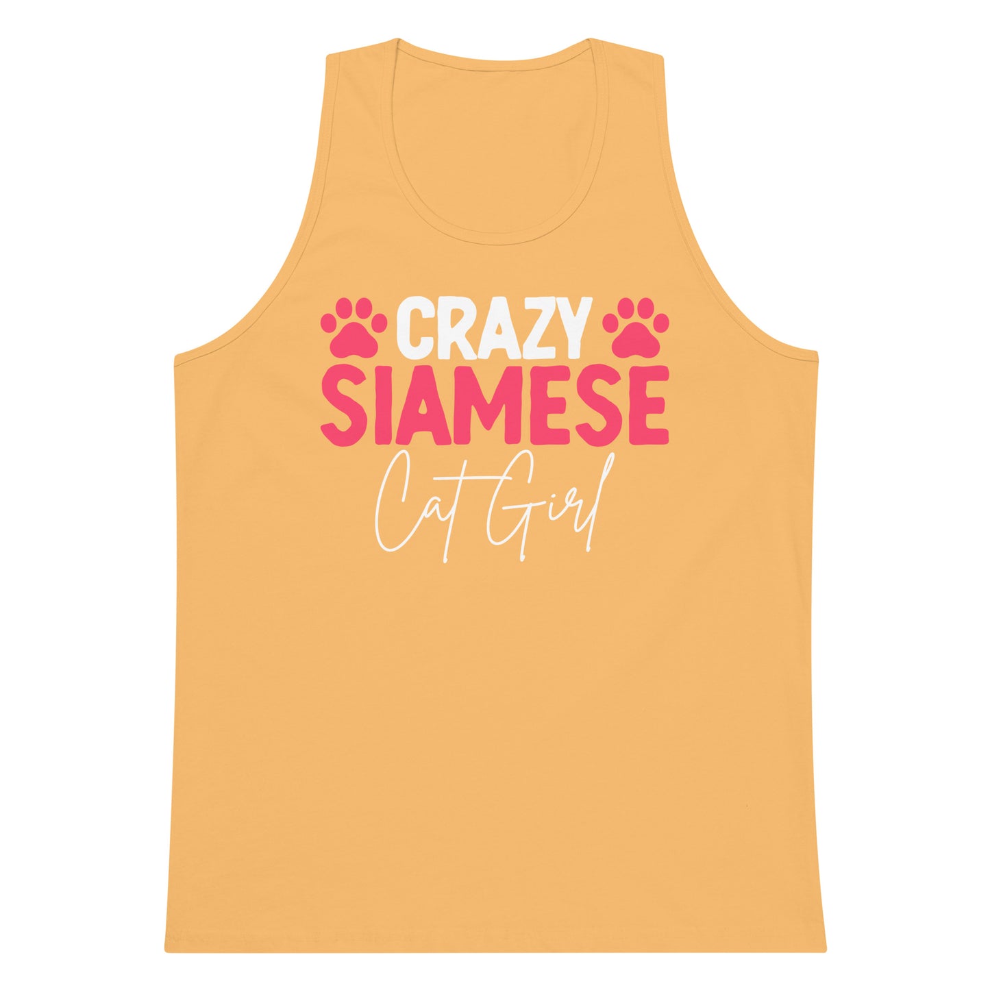 Crazy Siamese Cat Girl Men’s premium tank top