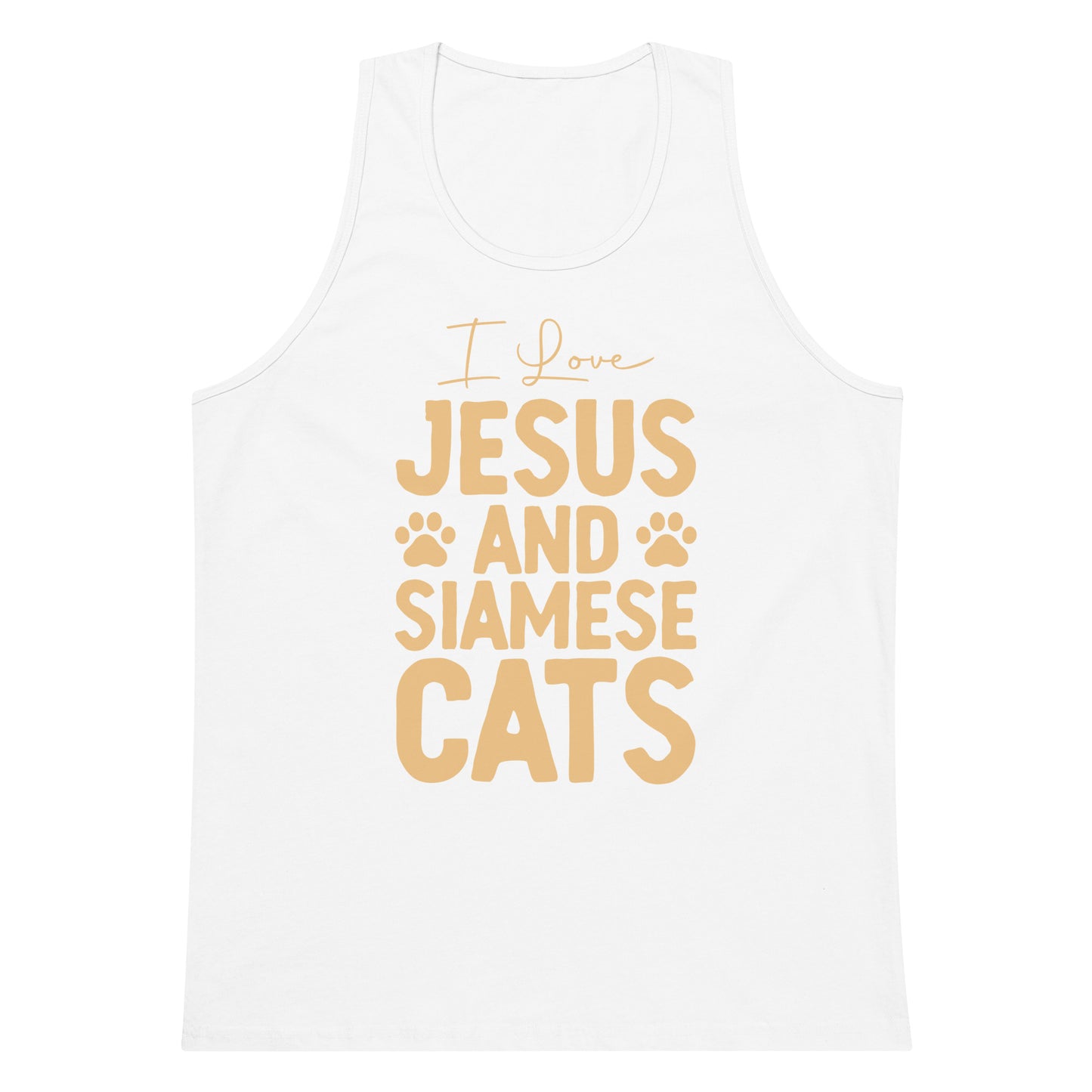 I Love Jesus And Siamese Cats Men’s premium tank top