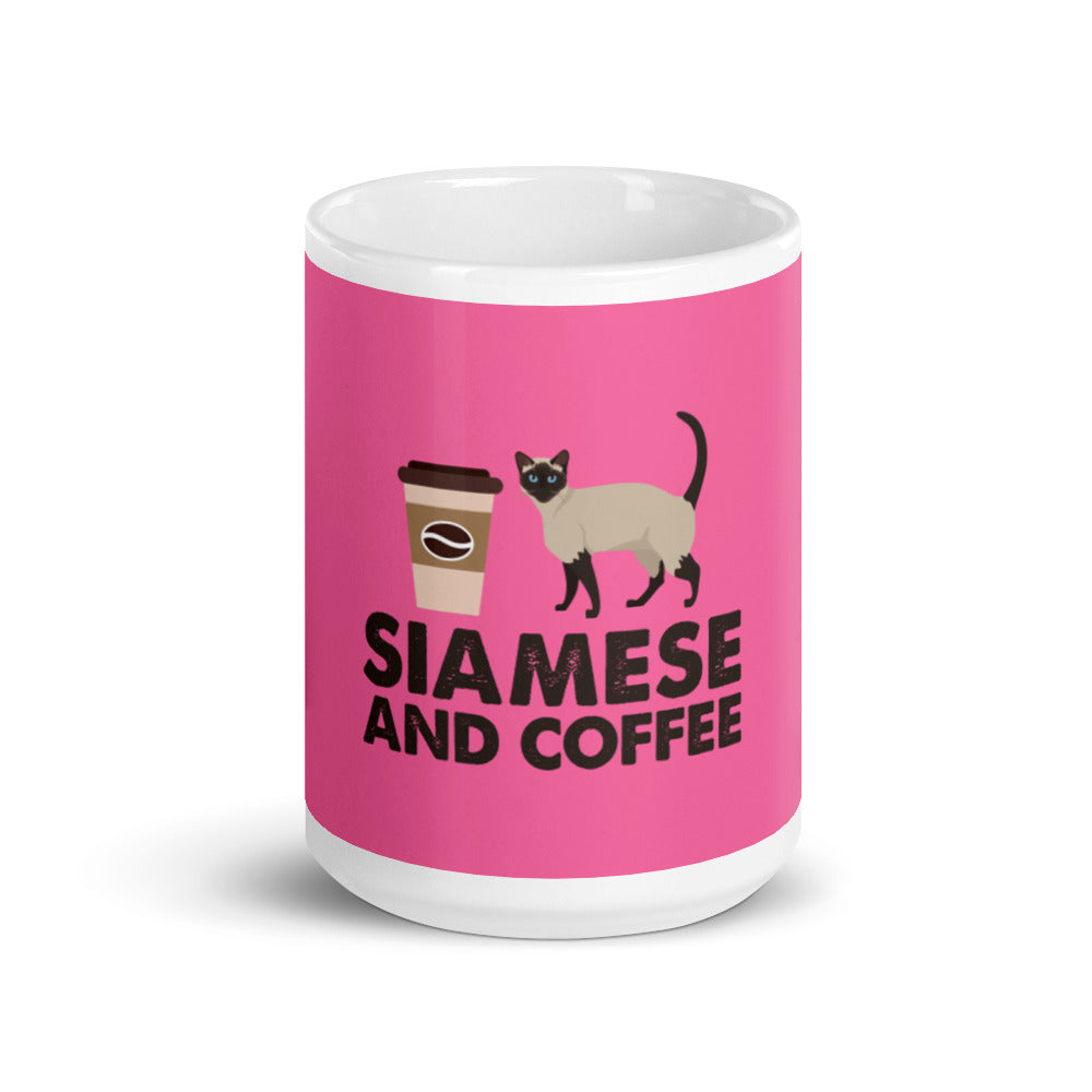 Siamese And Coffee glossy mug